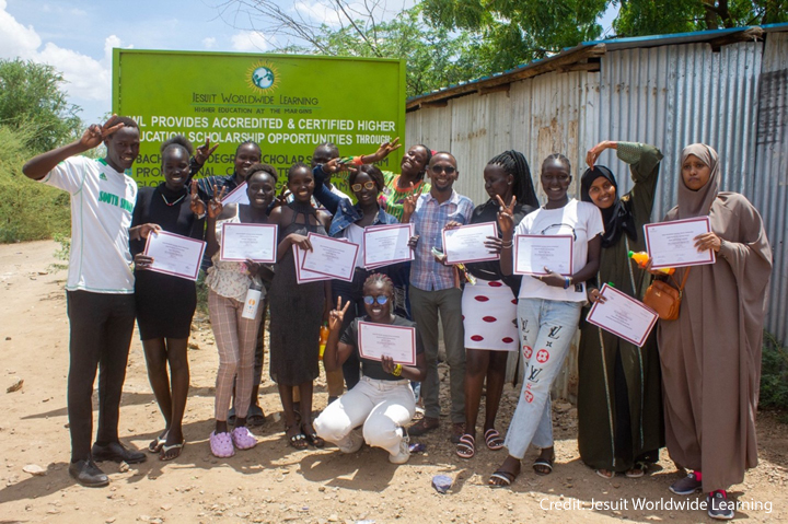 GEL learners in a learning centre in Kakuma Refugee Camp in Kenya.