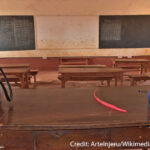 A Kenyan classroom scene, reflecting the learning environments in which teacher wellbeing and resourcing directly shape children’s educational experiences.