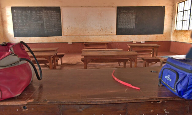 A Kenyan classroom scene, reflecting the learning environments in which teacher wellbeing and resourcing directly shape children’s educational experiences.